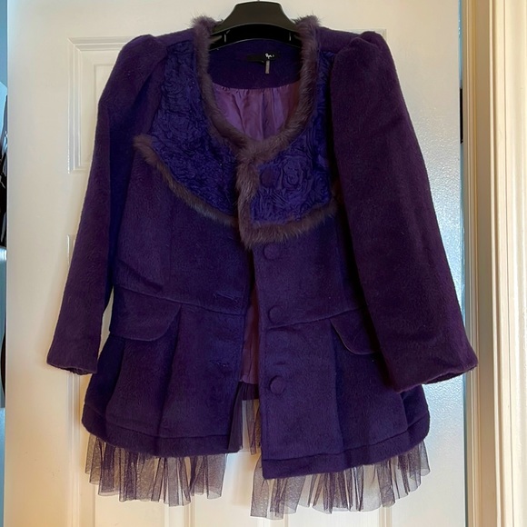 NWOT Ryu Purple Wool Blazer (L) - Picture 1 of 7